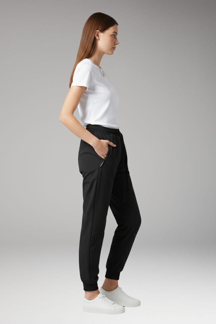 Women's Adjustable Waist Trousers with Lining
