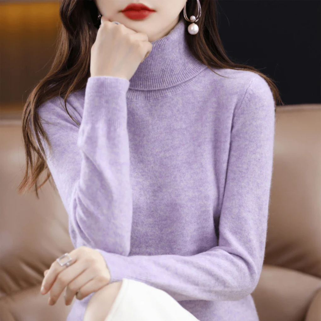 Women's Fine Knit Turtleneck Sweater