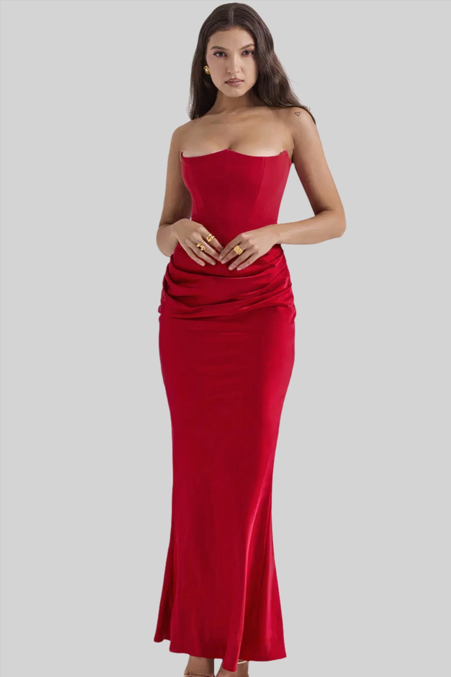 Elegant Cold Shoulder Long Dress