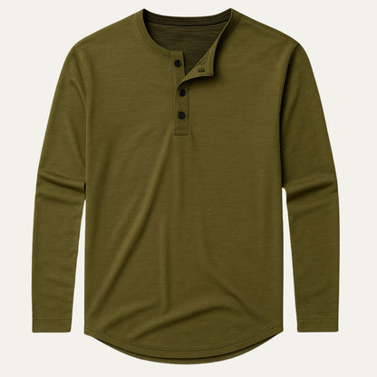Men's Cotton Long Sleeve Polo Shirt - VibreMode