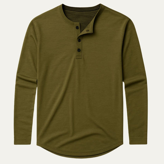Men's Cotton Long Sleeve Polo Shirt - VibreMode