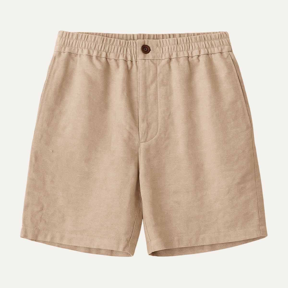 Linton Men's Linen Shorts Tailored Summer Beige - VibreMode