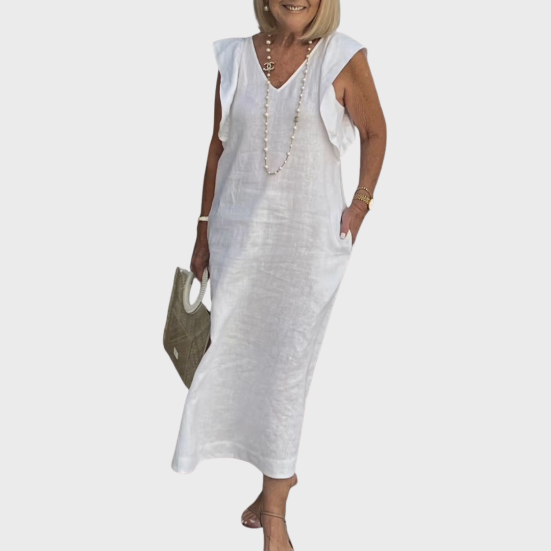 Elegant Natural Fiber Dress - VibreMode