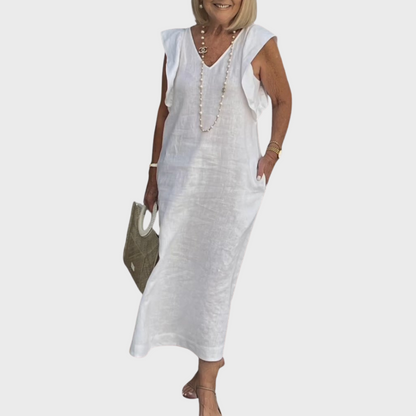 Elegant Natural Fiber Dress - VibreMode
