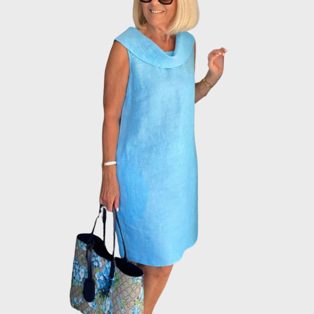 Floral Girl Ruffled Neck Dress