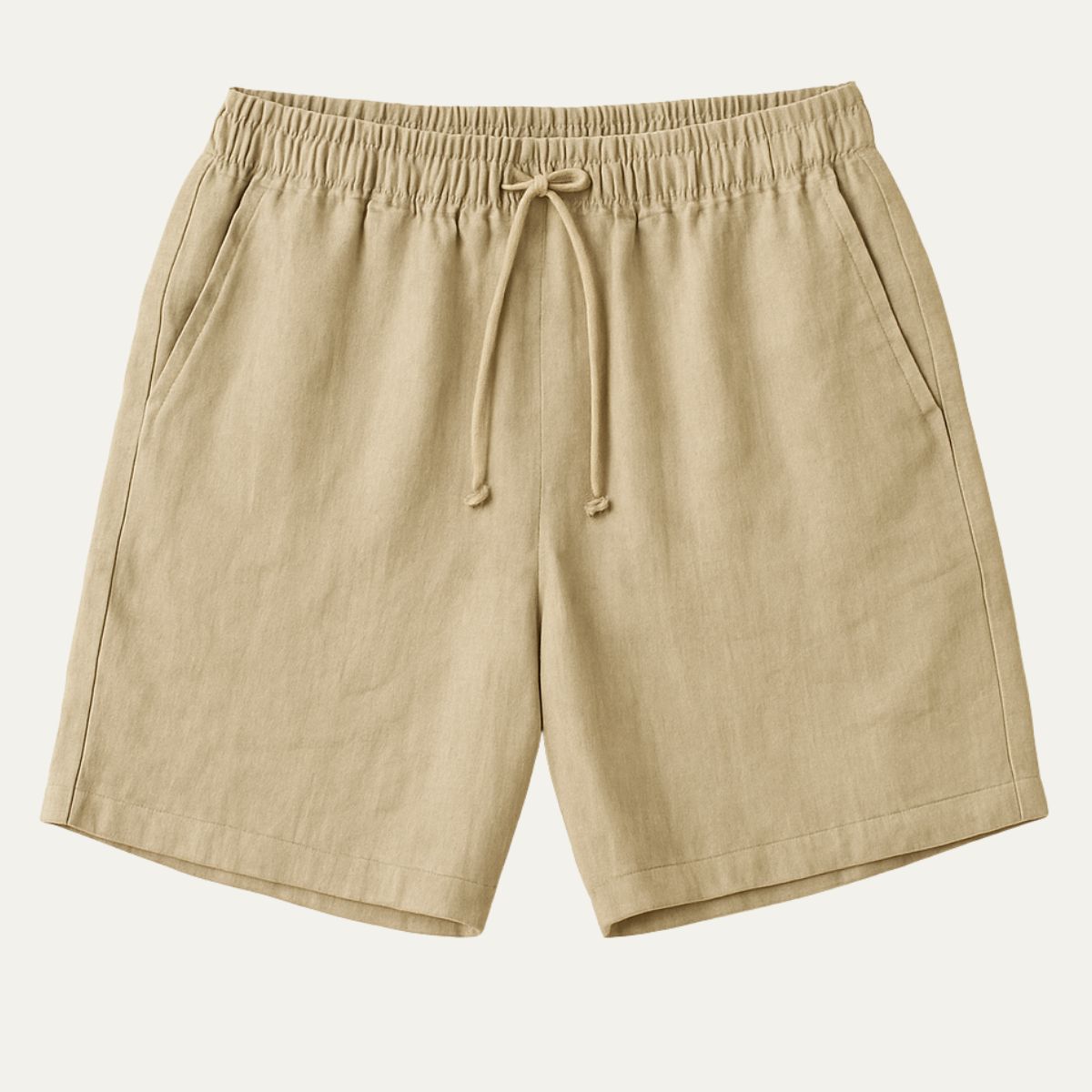 Men's Linen Shorts Beige - VibreMode