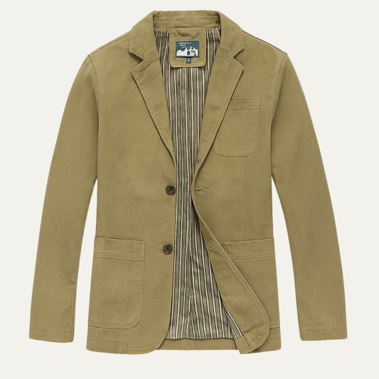 Men's Cotton Blazer Windbreaker With Pockets - VibreMode