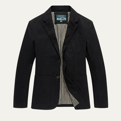 Men's Cotton Blazer Windbreaker With Pockets
