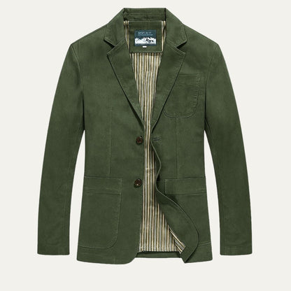 Men's Cotton Blazer Windbreaker With Pockets
