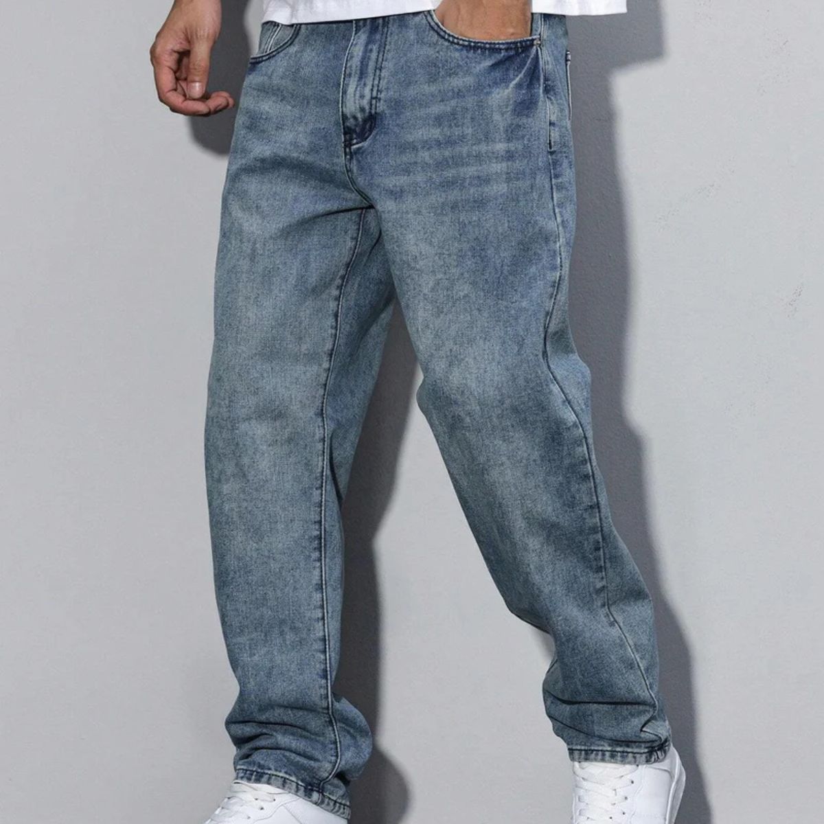 Men's Casual Denim Jeans Multi Pockets