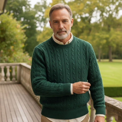 Men's Merino Wool Knit Sweater Green