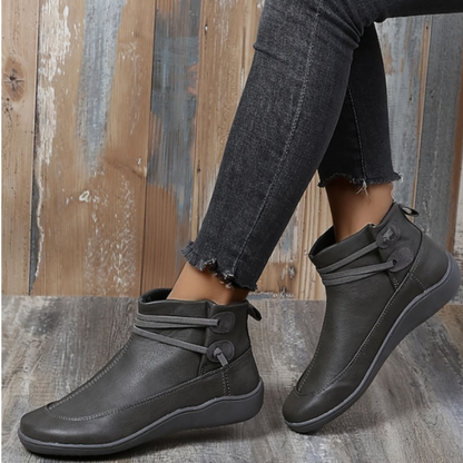 Women's Waterproof Ankle Boots Adjustable Comfort Sole Black