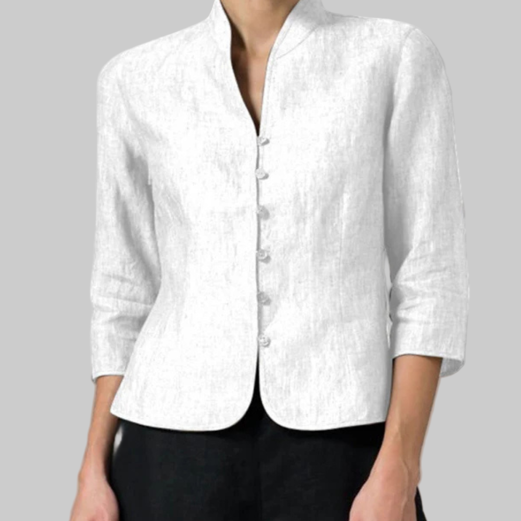 Women's Stand Collar Blouse Chic Details