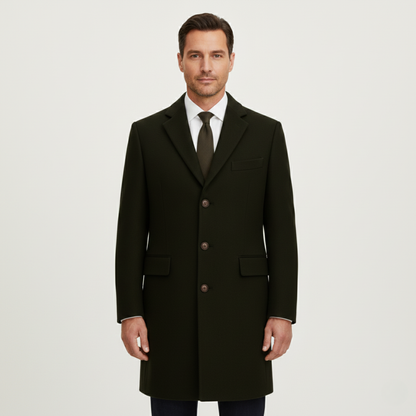 Men's Wool Blend Overcoat Single Breasted