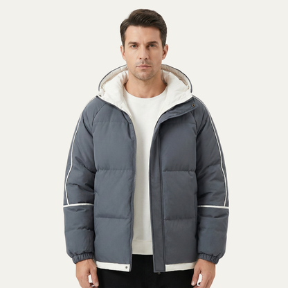 Men's Waterproof Puffer Jacket Hooded Winter Coat