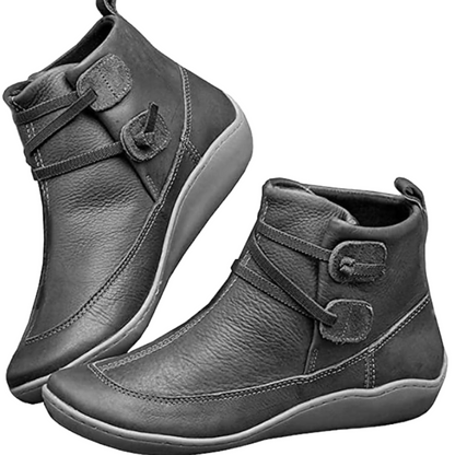 Women's Waterproof Ankle Boots Adjustable Comfort Sole Black