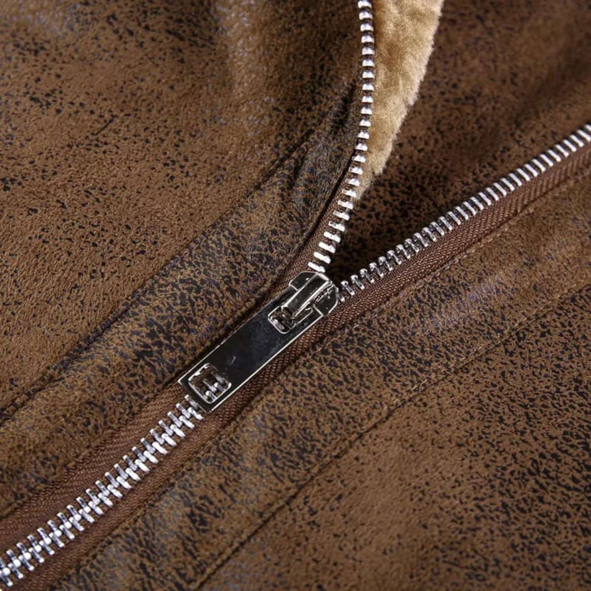 Men's Leather Aviator Jacket Winter Fleece Lined