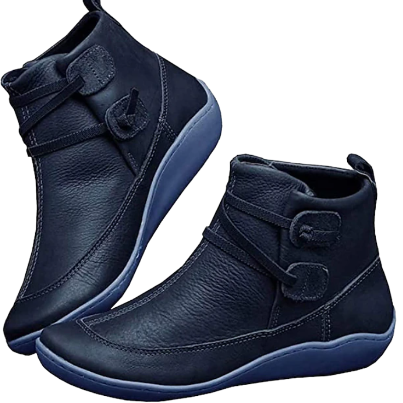 Women's Waterproof Ankle Boots Adjustable Comfort Sole Black