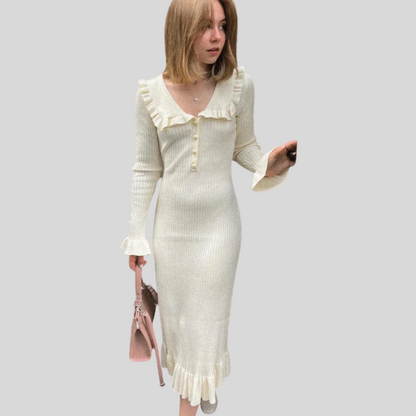Women's High-Waist Ruffle Maxi Dress