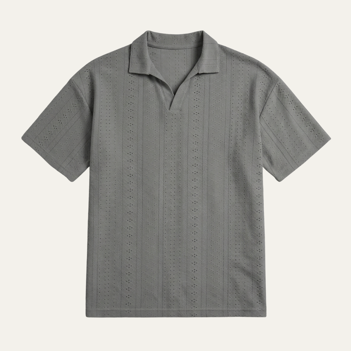Men's Textured Knit Polo Shirt