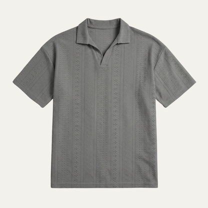 Men's Textured Knit Polo Shirt