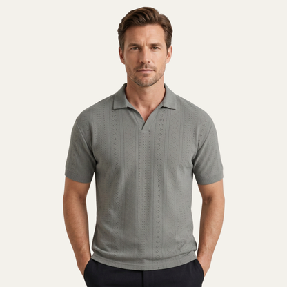Men's Textured Knit Polo Shirt