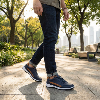 Men's Breathable Leather Everyday Sneaker Shoes