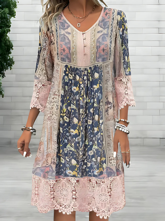 Women's Boho Flowy Maxi Dress - VibreMode