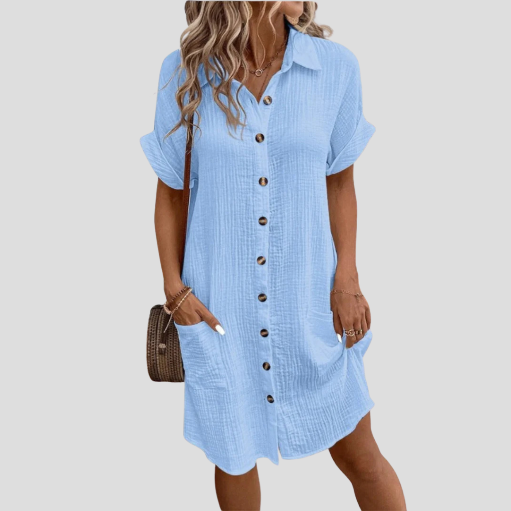 Women's Shirt Dress Cotton Casual