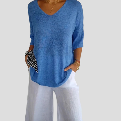 Women's Knit V-Neck Casual