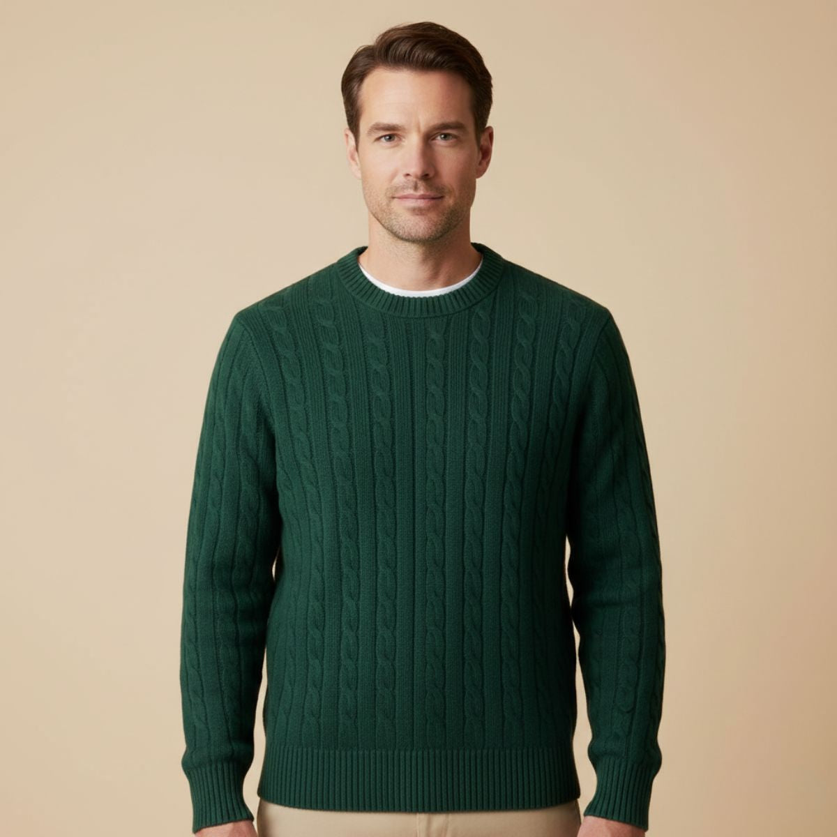 Men's Merino Wool Knit Sweater Green