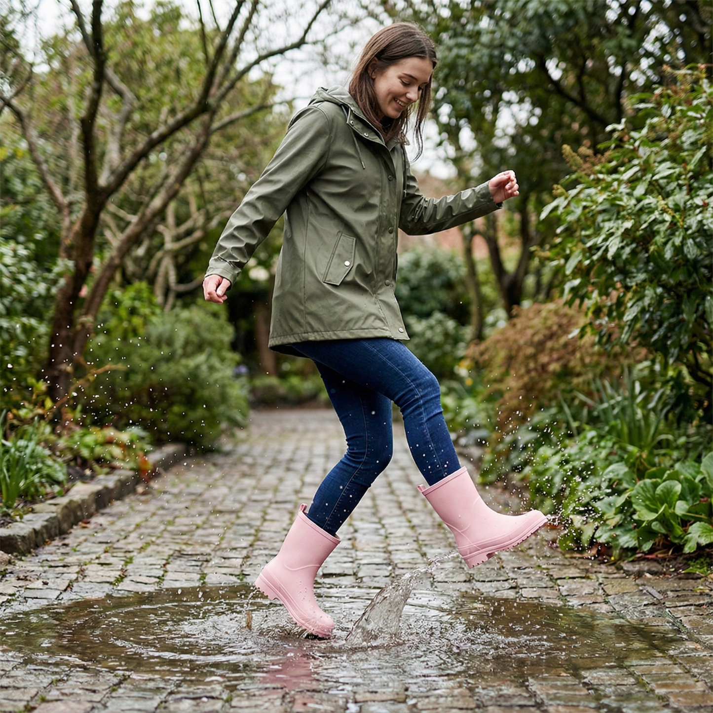 Ladies Waterproof Non Slip Ankle Rain Boots