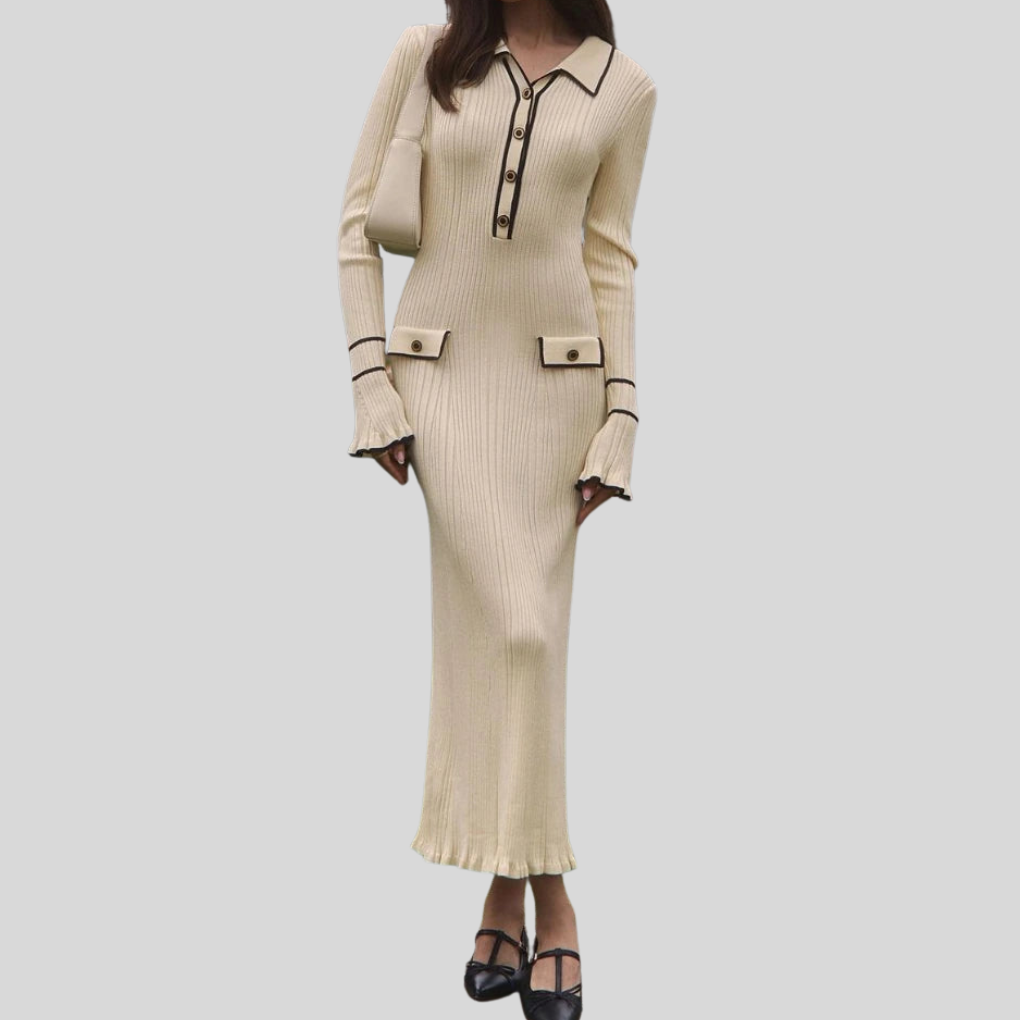 Women's High-Waist Ruffle Maxi Dress