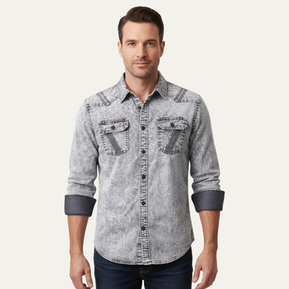 Men's Vintage Denim Button Up Shirt