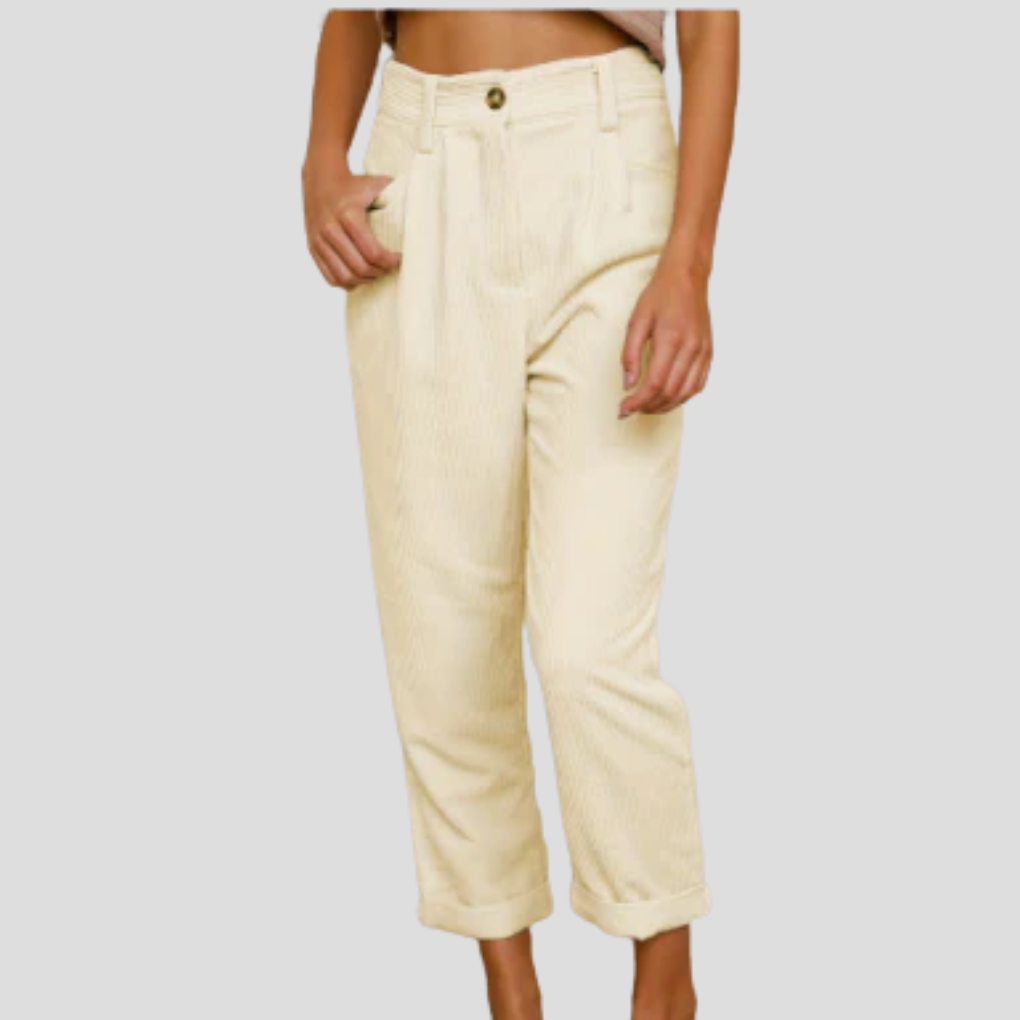 Corduroy Trousers Casual Textured Pants