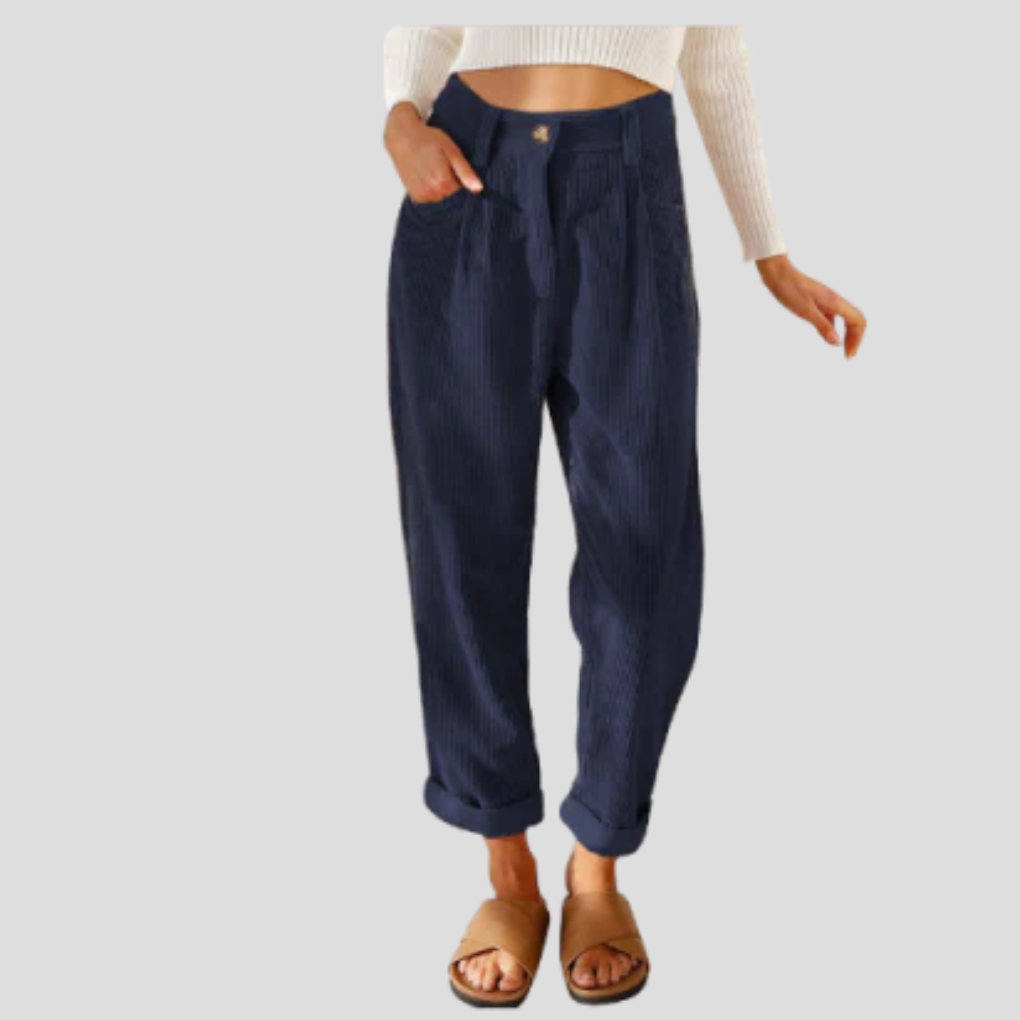 Corduroy Trousers Casual Textured Pants