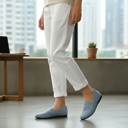 Comfortable Breathable Square Toe Slip On Shoes