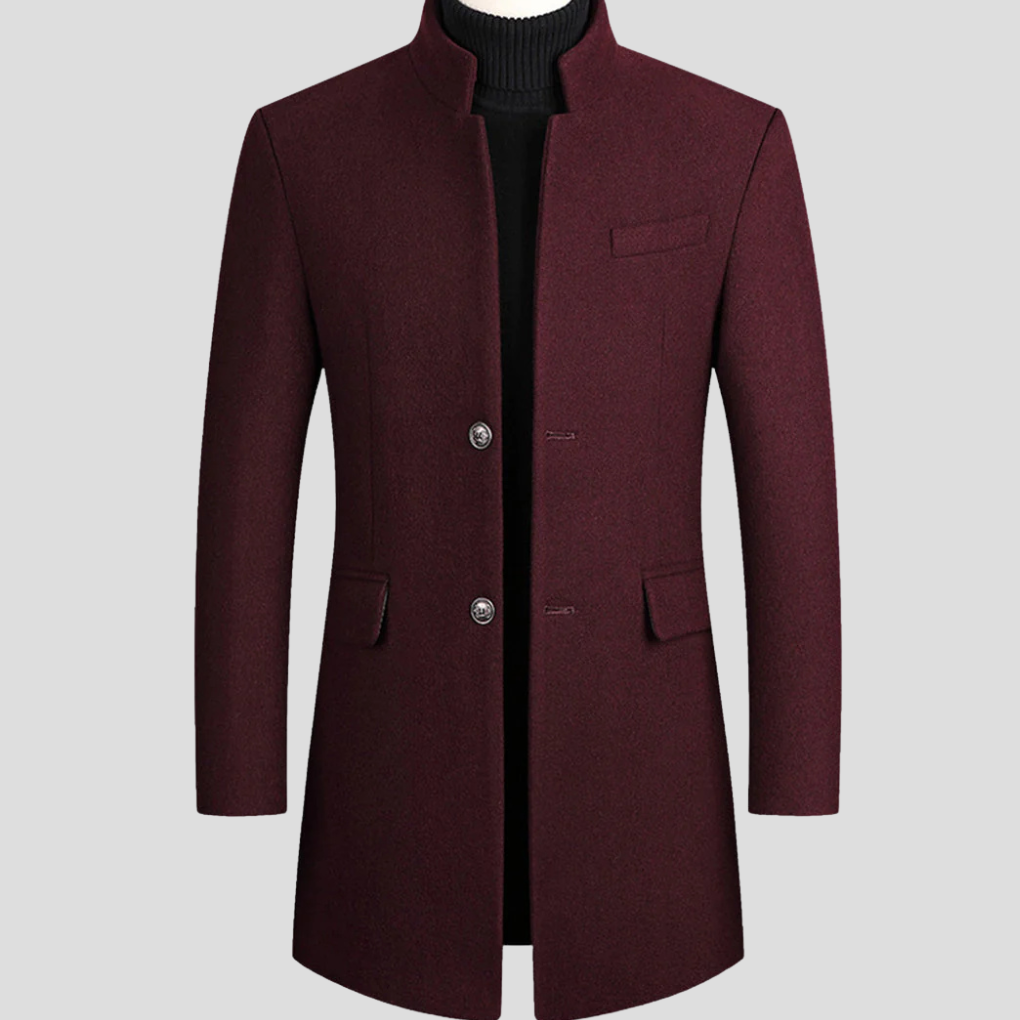 Men's Wool Blend Classic Coat - VibreMode