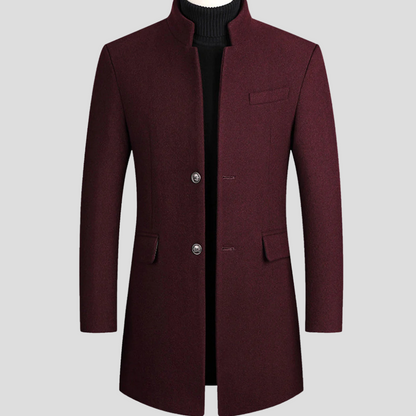 Men's Wool Blend Classic Coat - VibreMode
