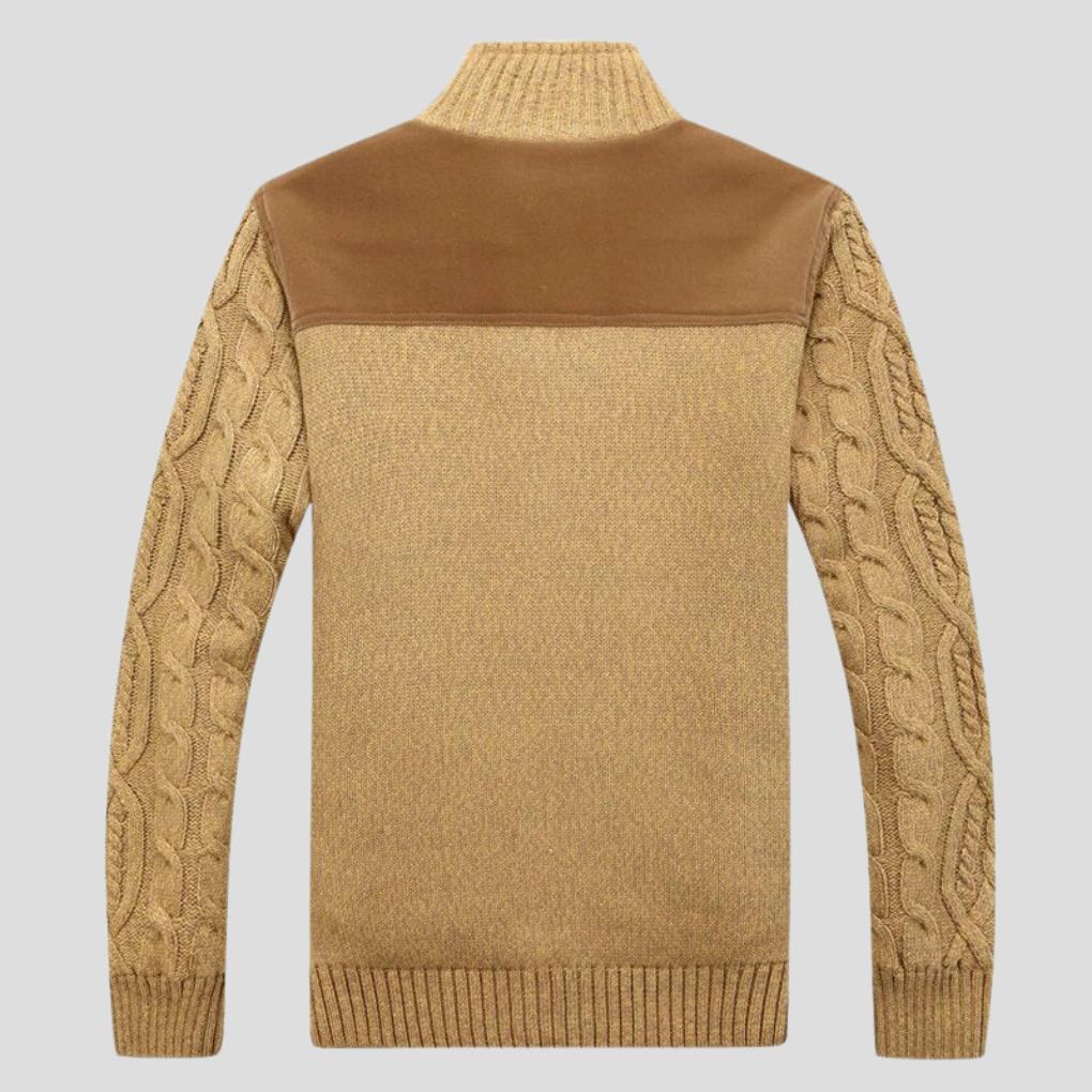 Men's Plush Lined Cardigan Sweater