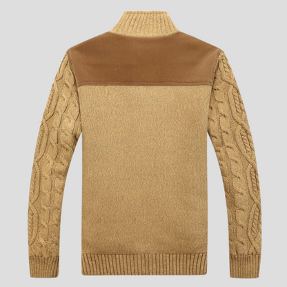 Men's Plush Lined Cardigan Sweater