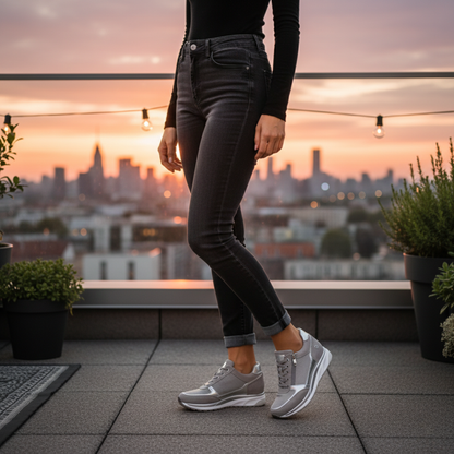 Comfortable Ladies Low Wedge Rubber Sneakers