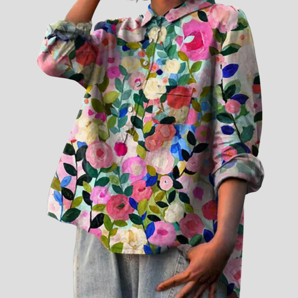 Women's Floral Blouse Casual Wear - VibreMode