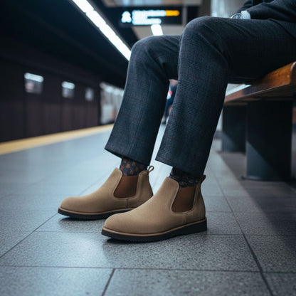 Men's Suede Chelsea Boots Brown