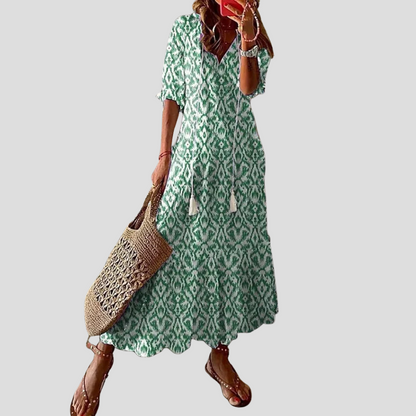 Women's Floral Maxi Dress V-Neck Lightweight