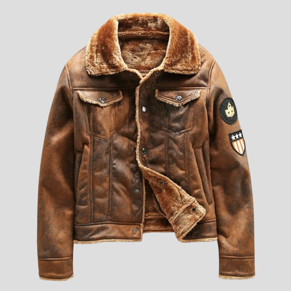 Men's Suede Leather Biker Jacket