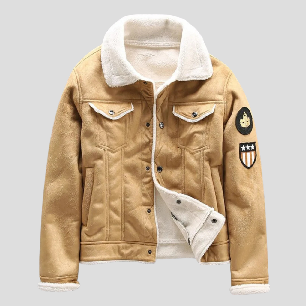 Men's Suede Leather Biker Jacket