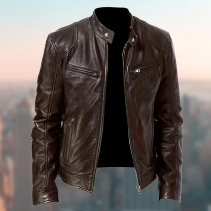 Men's Leather Jacket Elegant Design