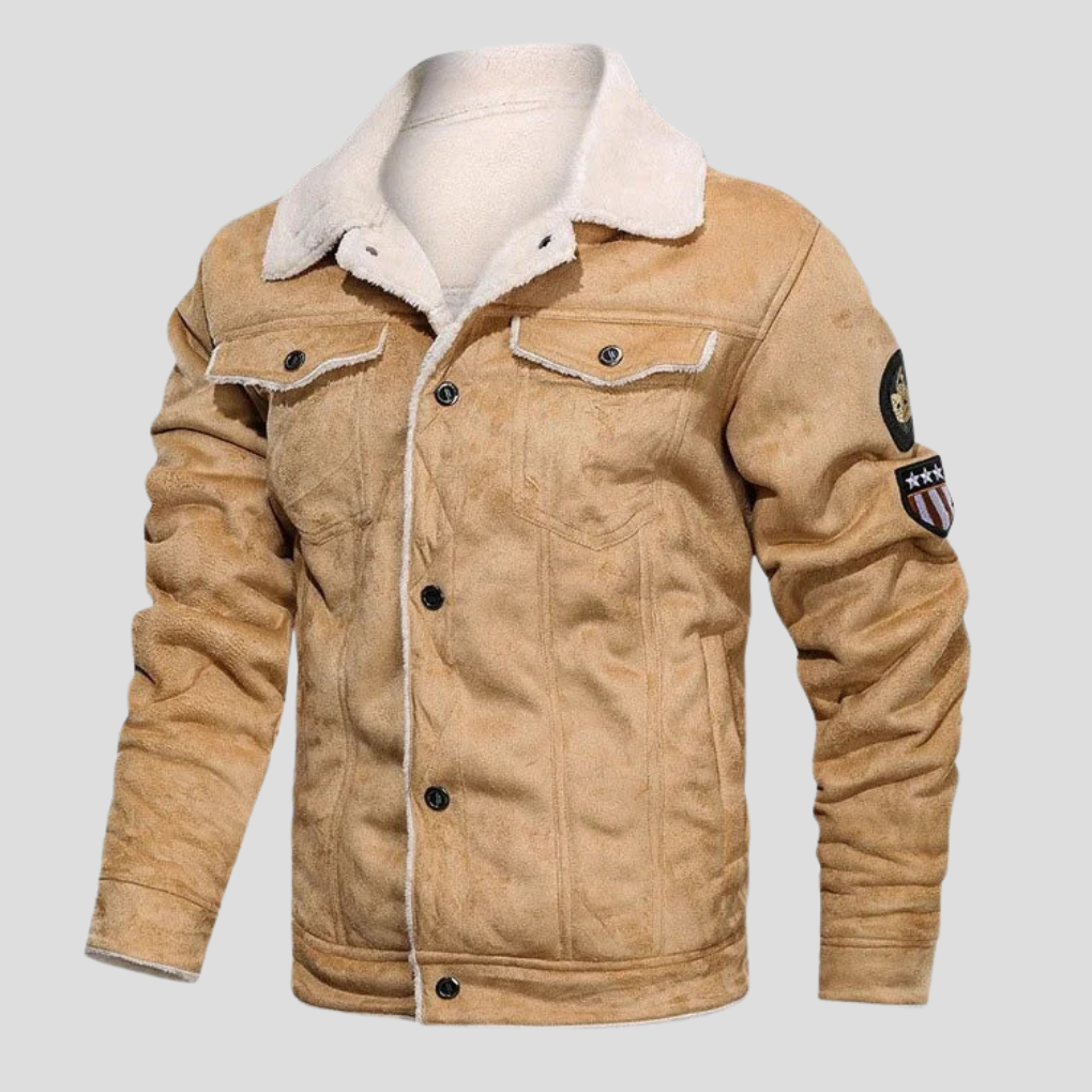 Men's Suede Leather Biker Jacket