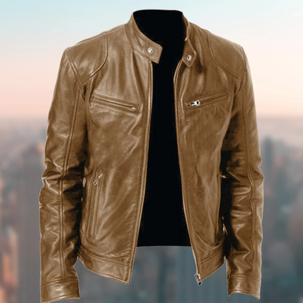 Men's Leather Jacket Elegant Design